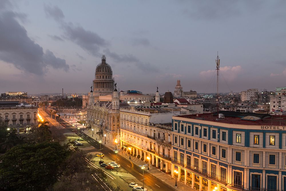 Cuba, Havana. El Capitolio. National Capitol Building and Gran Teatro de la Habana.